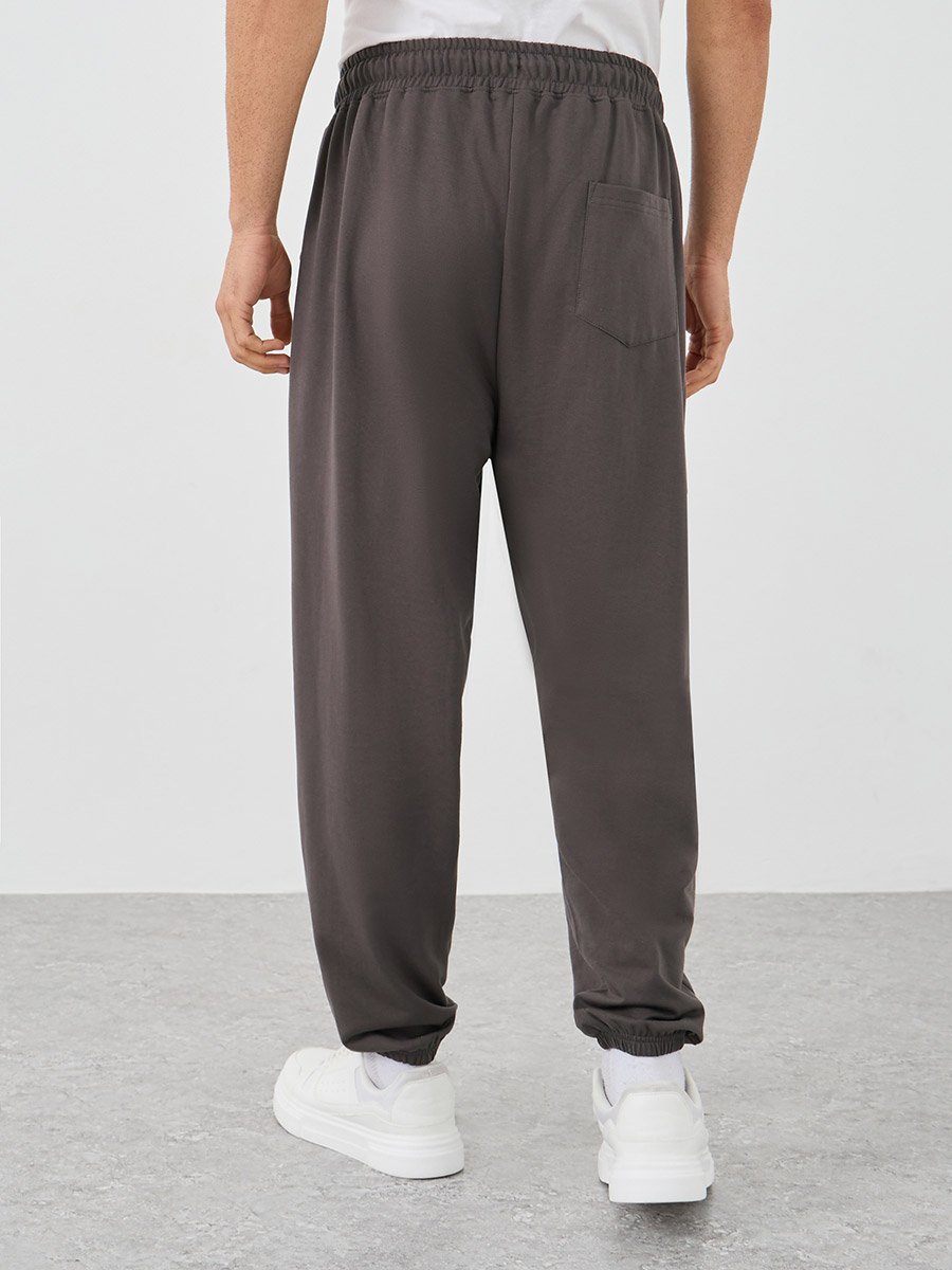 Oversized Fit Terry Joggers with Panel Pockets and Elasticated Cuffs