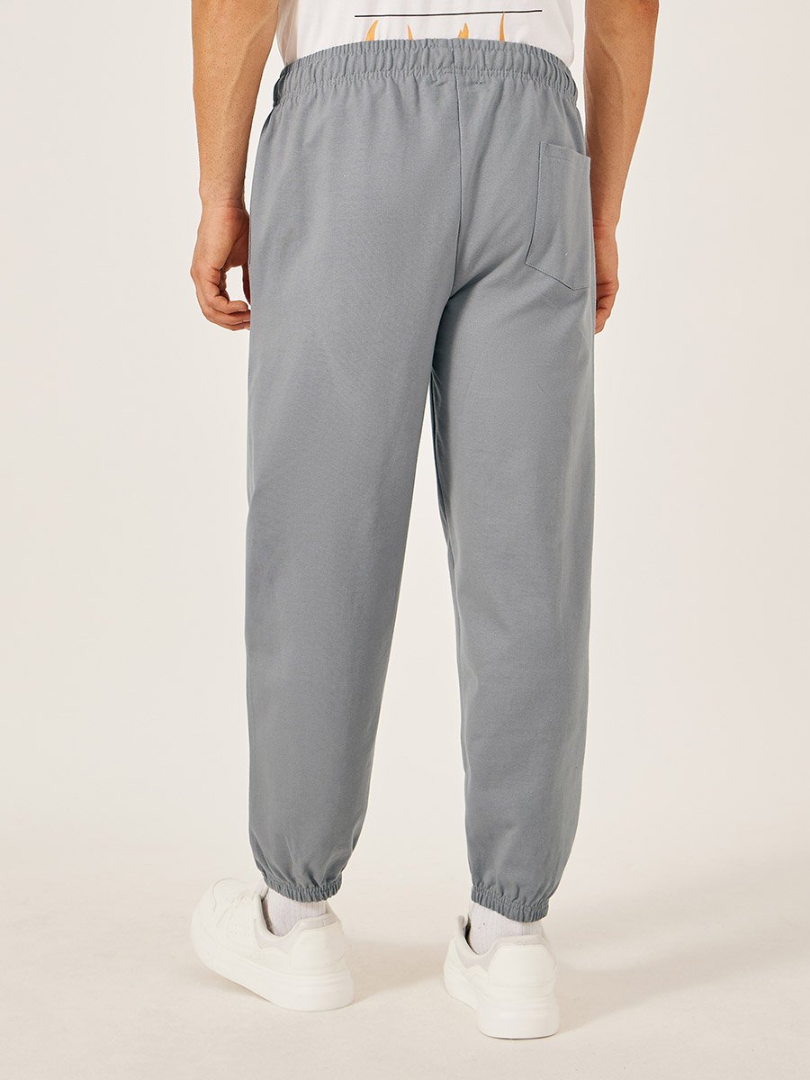 Slogan Print Relaxed Fit Cotton Terry Joggers