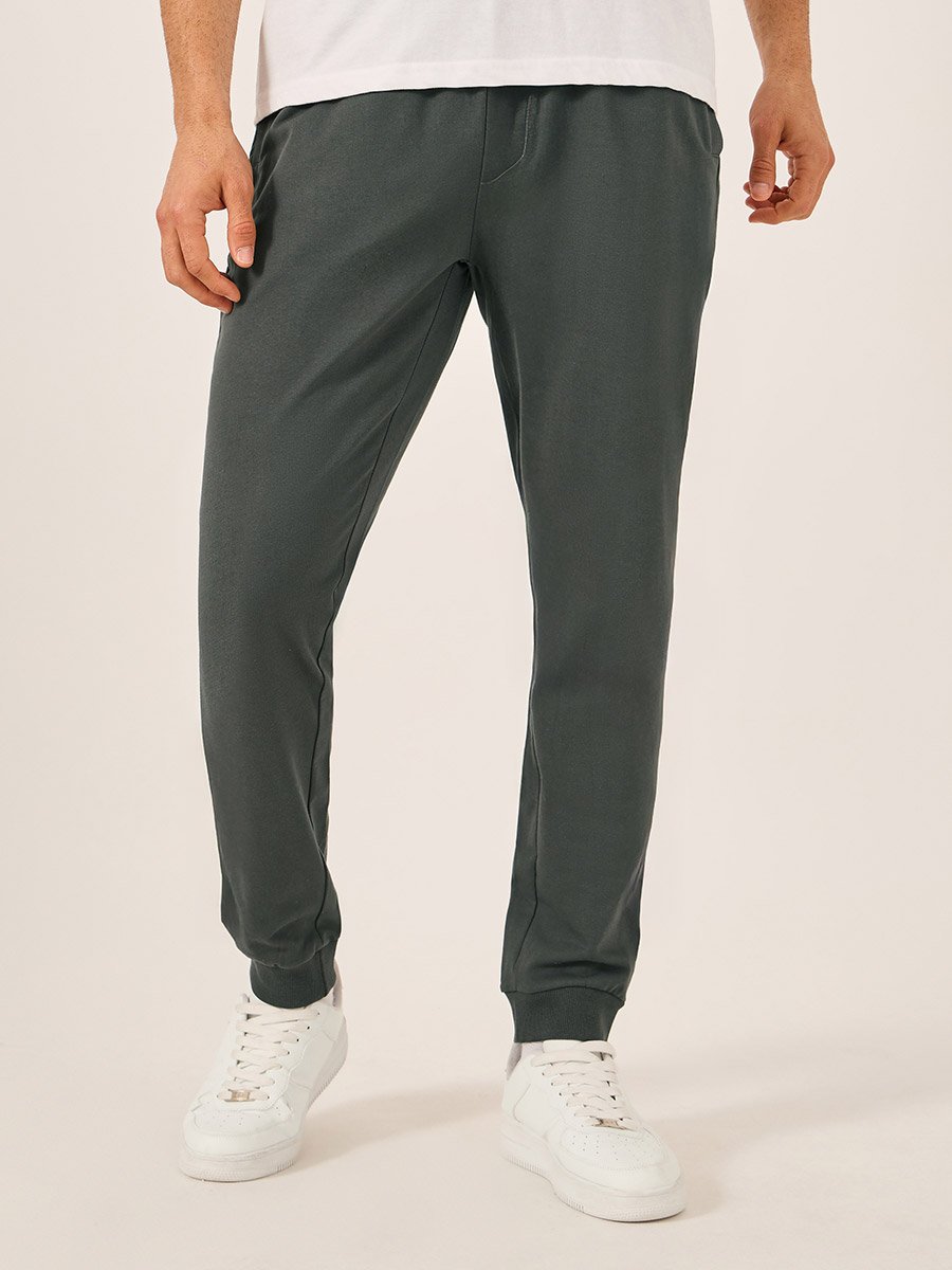 Mid Rise Slim Fit Rib Cuffed Joggers