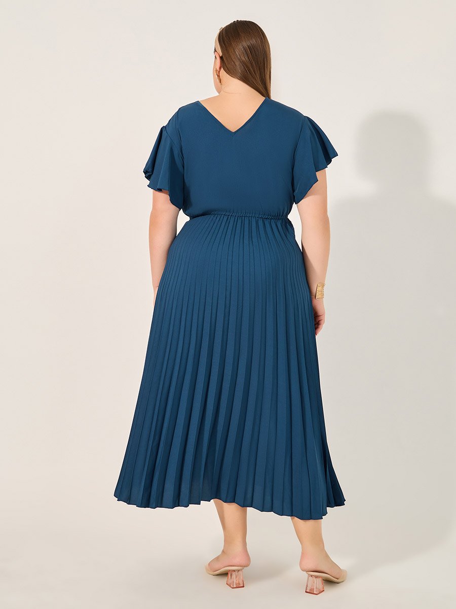 accordion pleated midi dress Artemis Accordion Pleat Strappy Back Midi Dress Blush