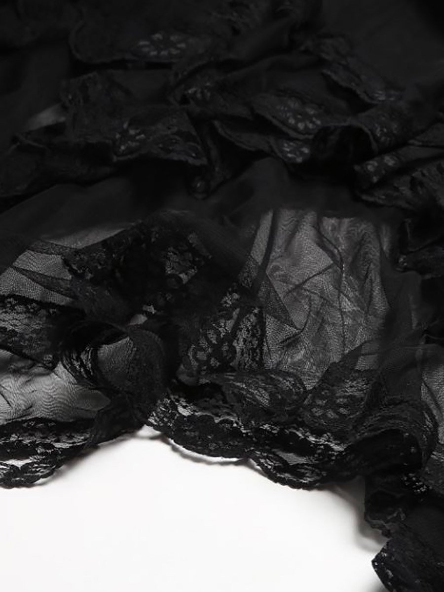 Mesh Insert Layered Sheer Midi Skirt For Women at Saudi | Styli
