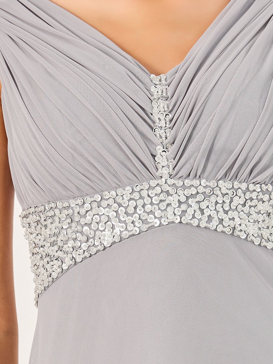 Embellished Sleeveless A-Line Maxi Dress
