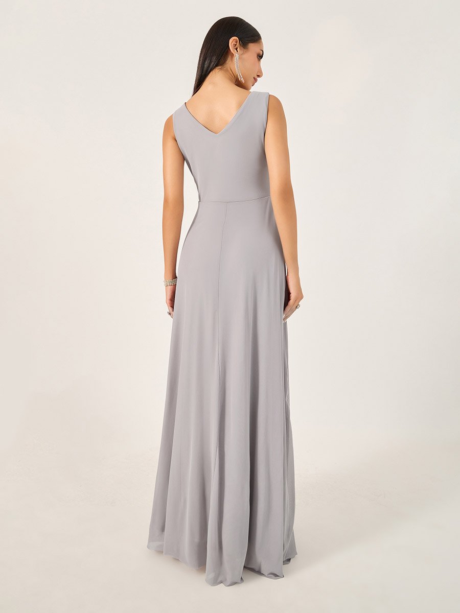 Embellished Sleeveless A-Line Maxi Dress