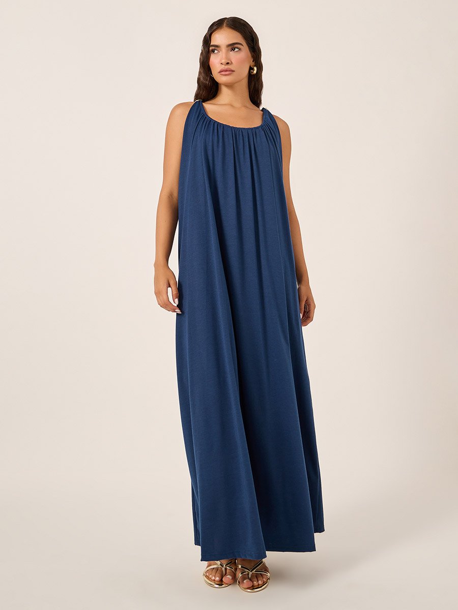 Plain Sleeveless A-Line Maxi Dress