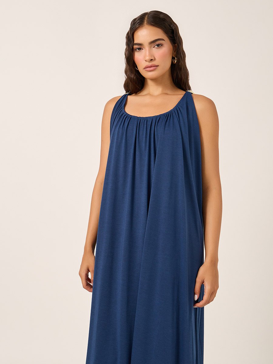 Plain Sleeveless A-Line Maxi Dress