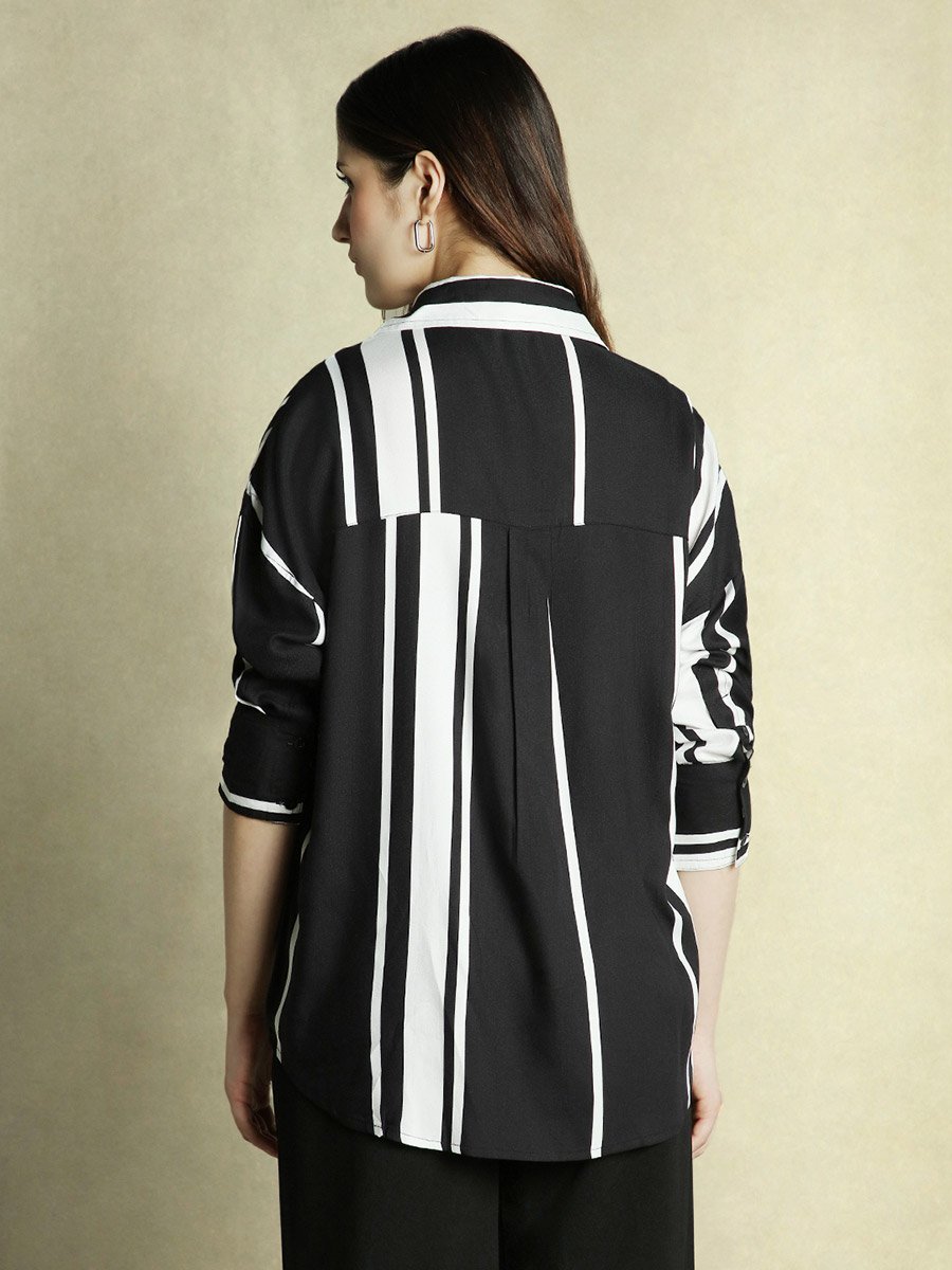 Striped Longline Oversized Shirt