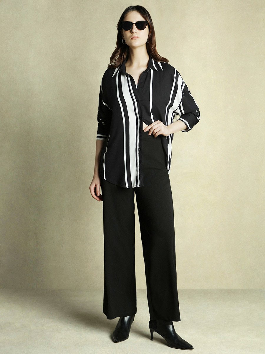 Striped Longline Oversized Shirt