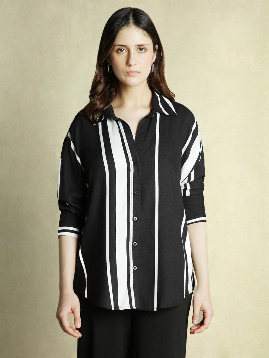 Striped Longline Oversized Shirt