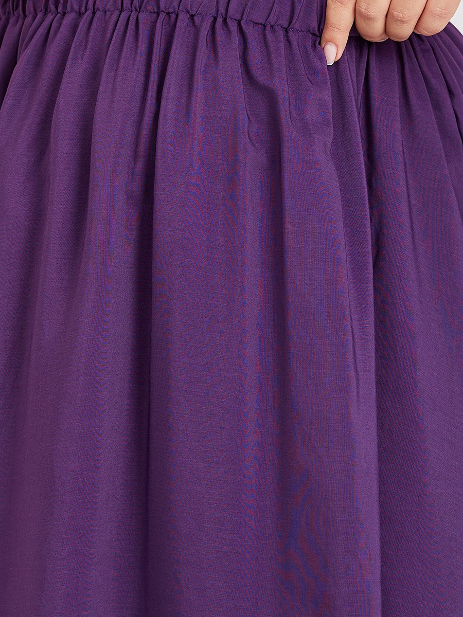 Plus Size Elasticated Waistband A-Line Maxi Skirt