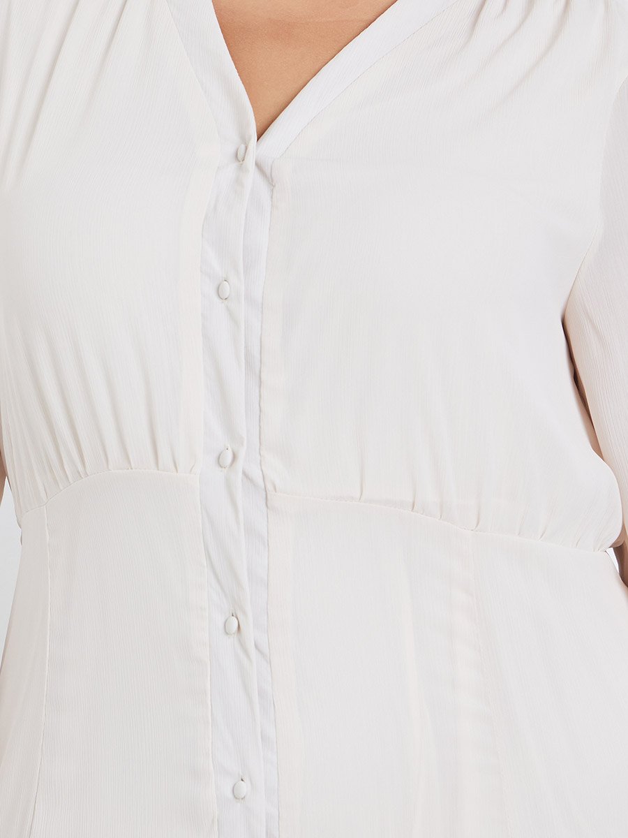 Plus Tiered Maxi Dress with Buttons