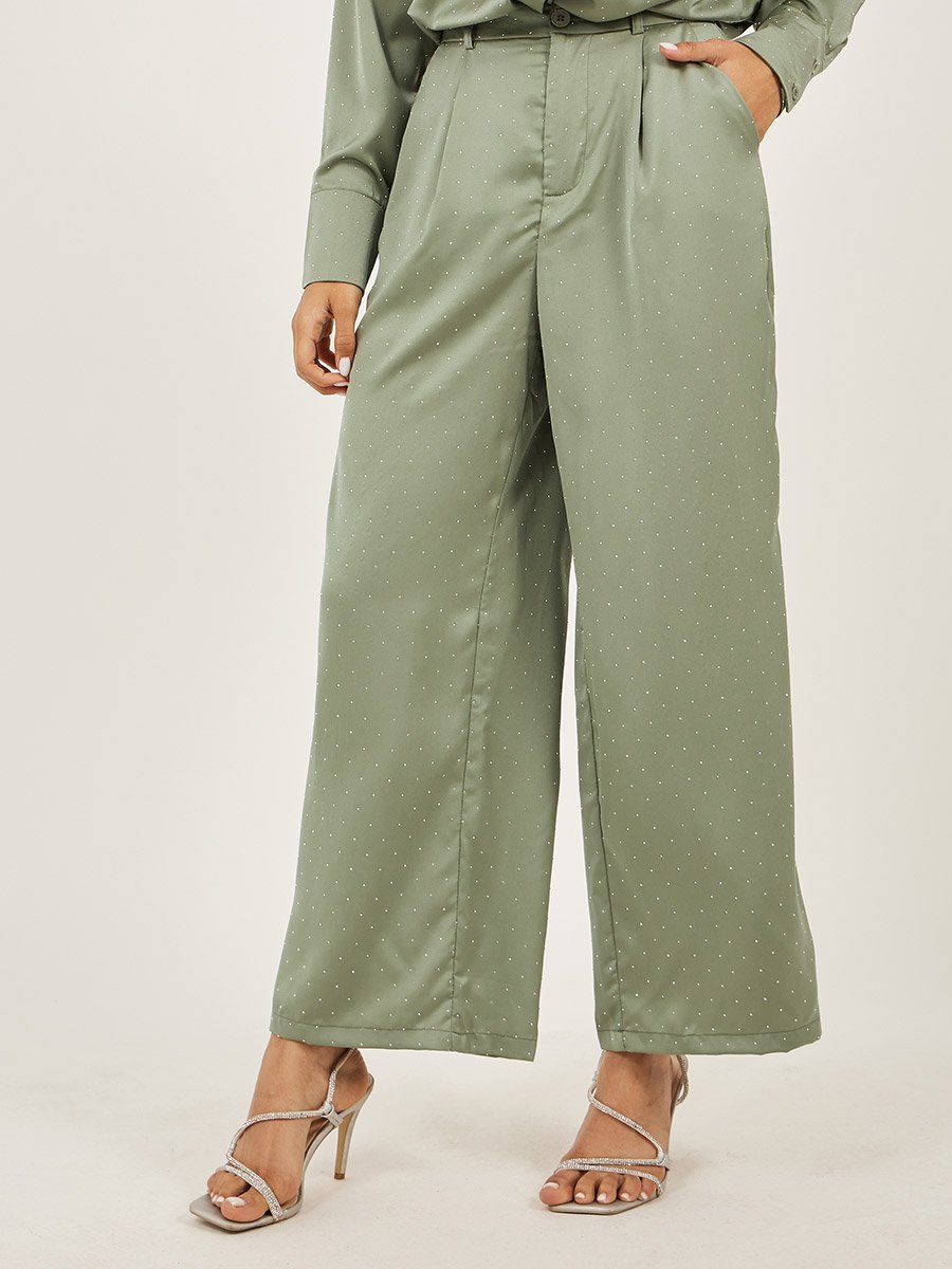 Oversized Embellished Shirt and Wide Leg Pants Co-Ords