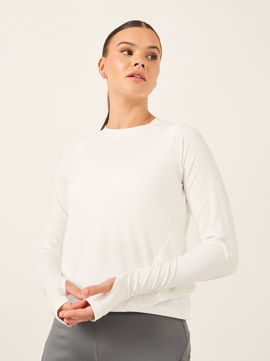 Wrap Over Back Thumbhole Long Sleeve Top