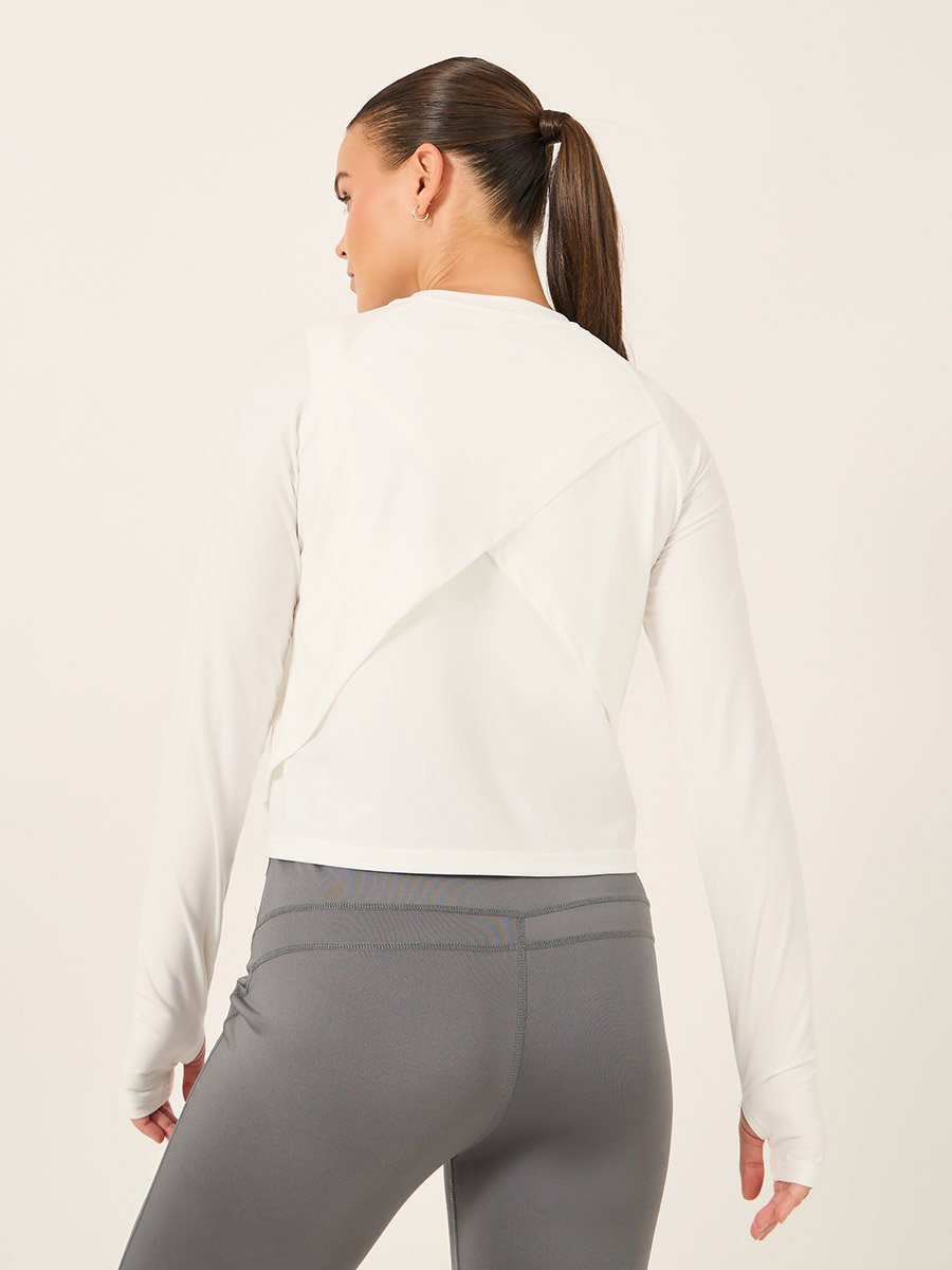 Wrap Over Back Thumbhole Long Sleeve Top