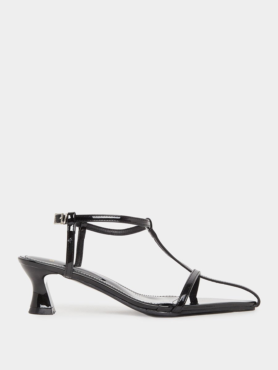 Plain Strappy Kitten Heel Sandals