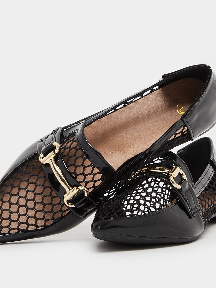 Pointed Toe Mesh Flat Shoes