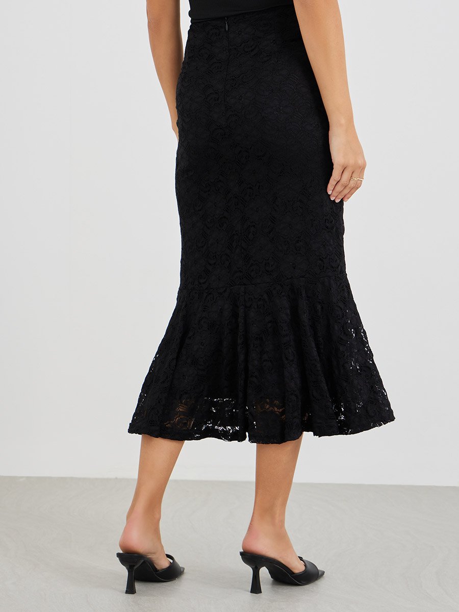 Lace Mermaid Midi Skirt
