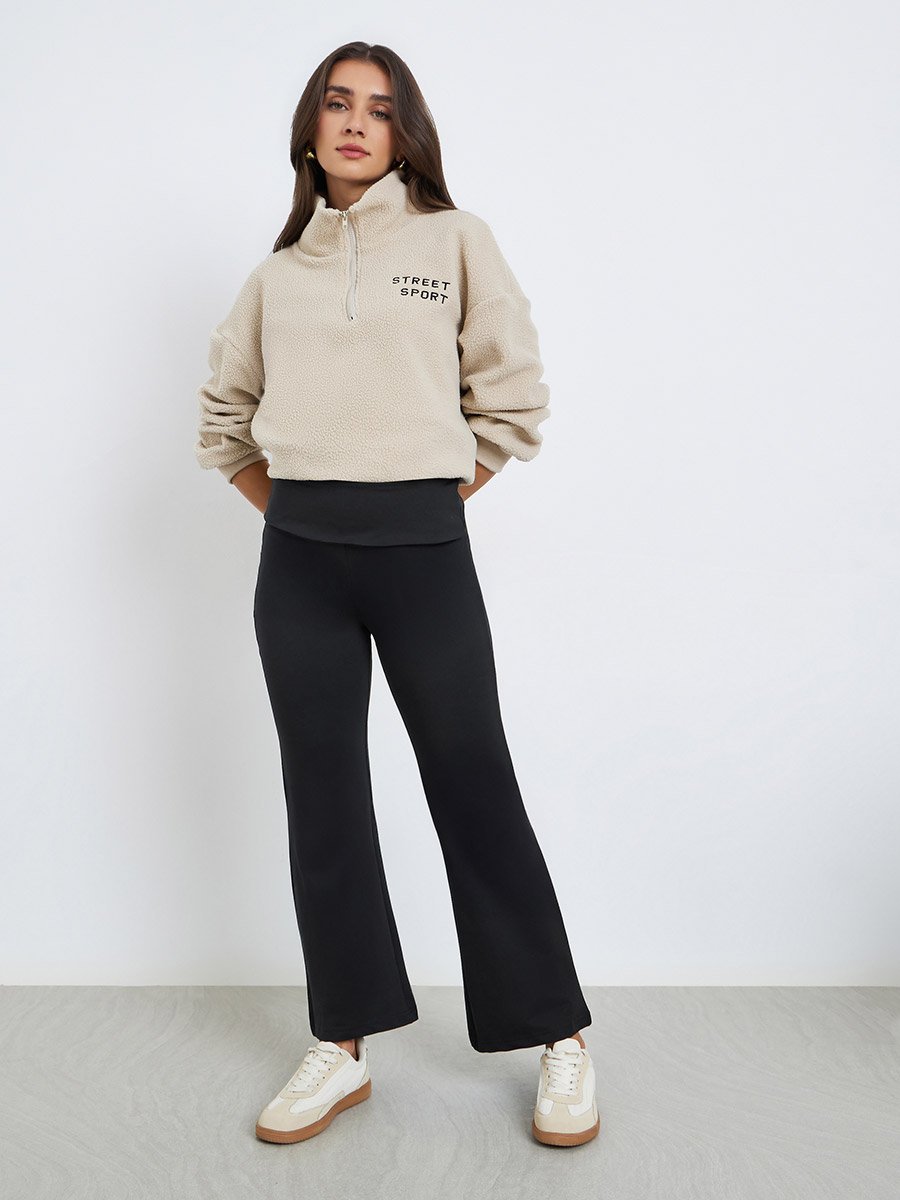 Elasticated Broad Waistband Flared Pants