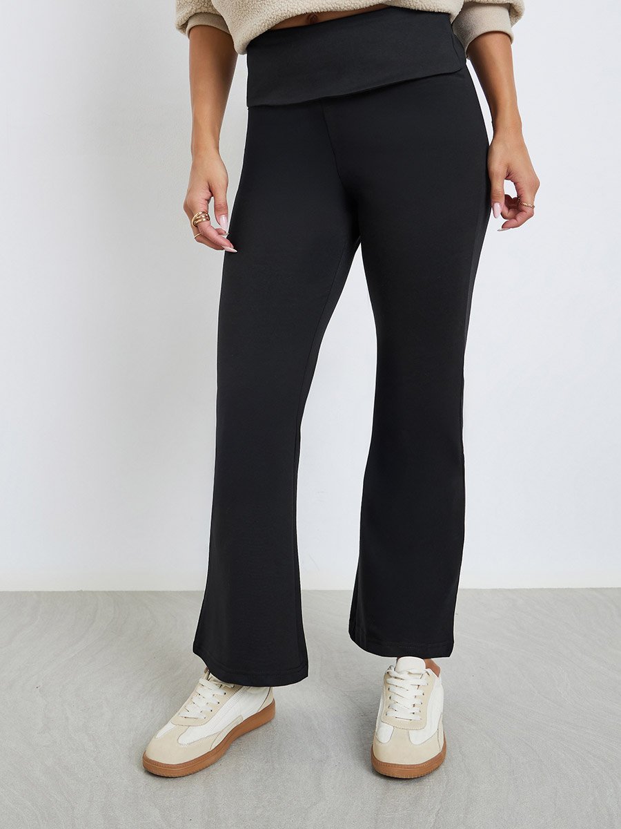 Elasticated Broad Waistband Flared Pants