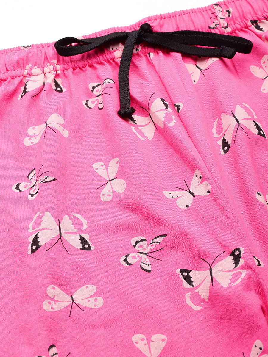 Butterfly Print Cotton Shirt and Pyjama Set