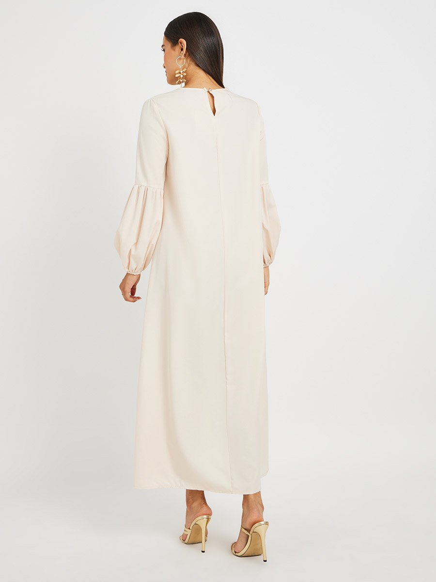 Foil Printed Cuffed Sleeves Jalabiya