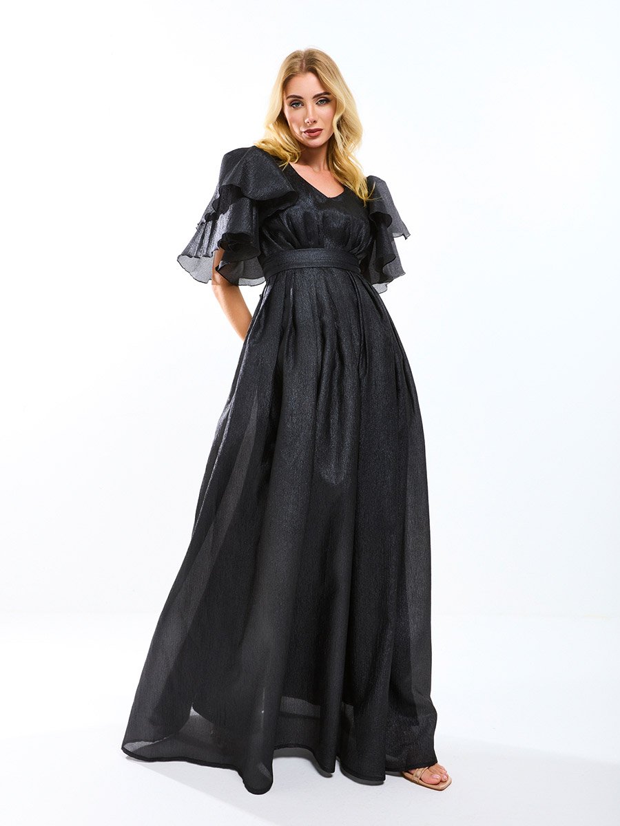 chinese dress ladies Long Sleeve Maxi Dress with Belt | Maxi dresses Collection 2023