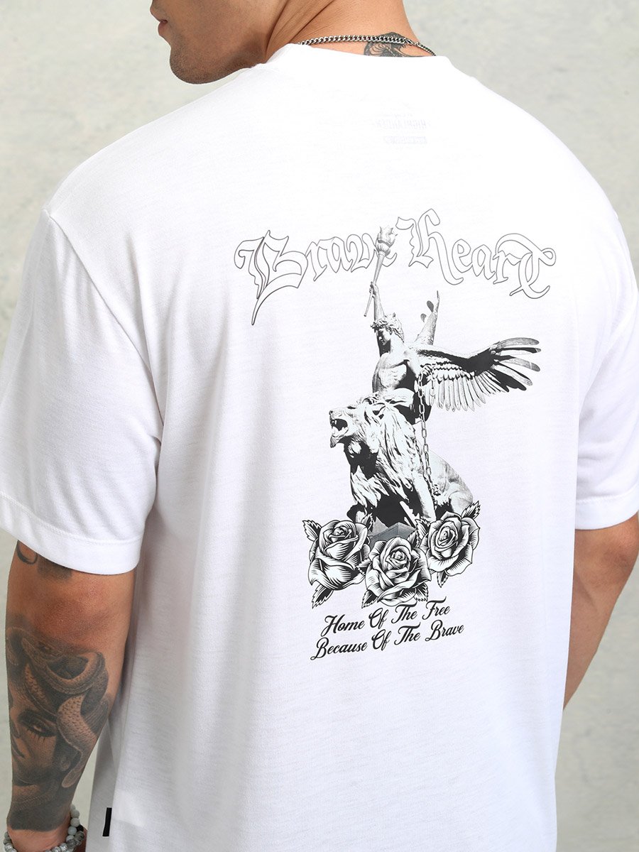 Graphic Print Round Neck Regular Fit T-Shirt