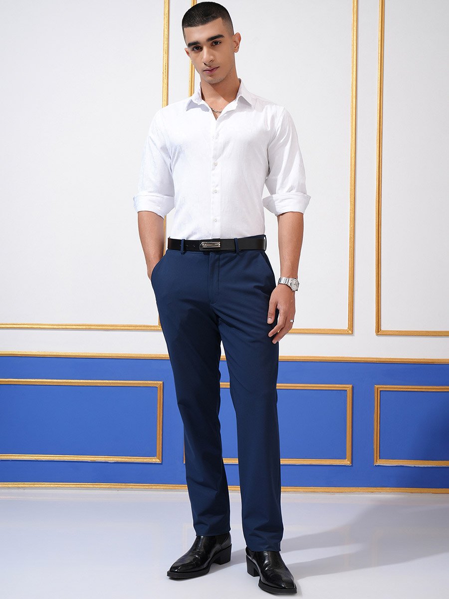 Solid Slim Fit Collared Shirt