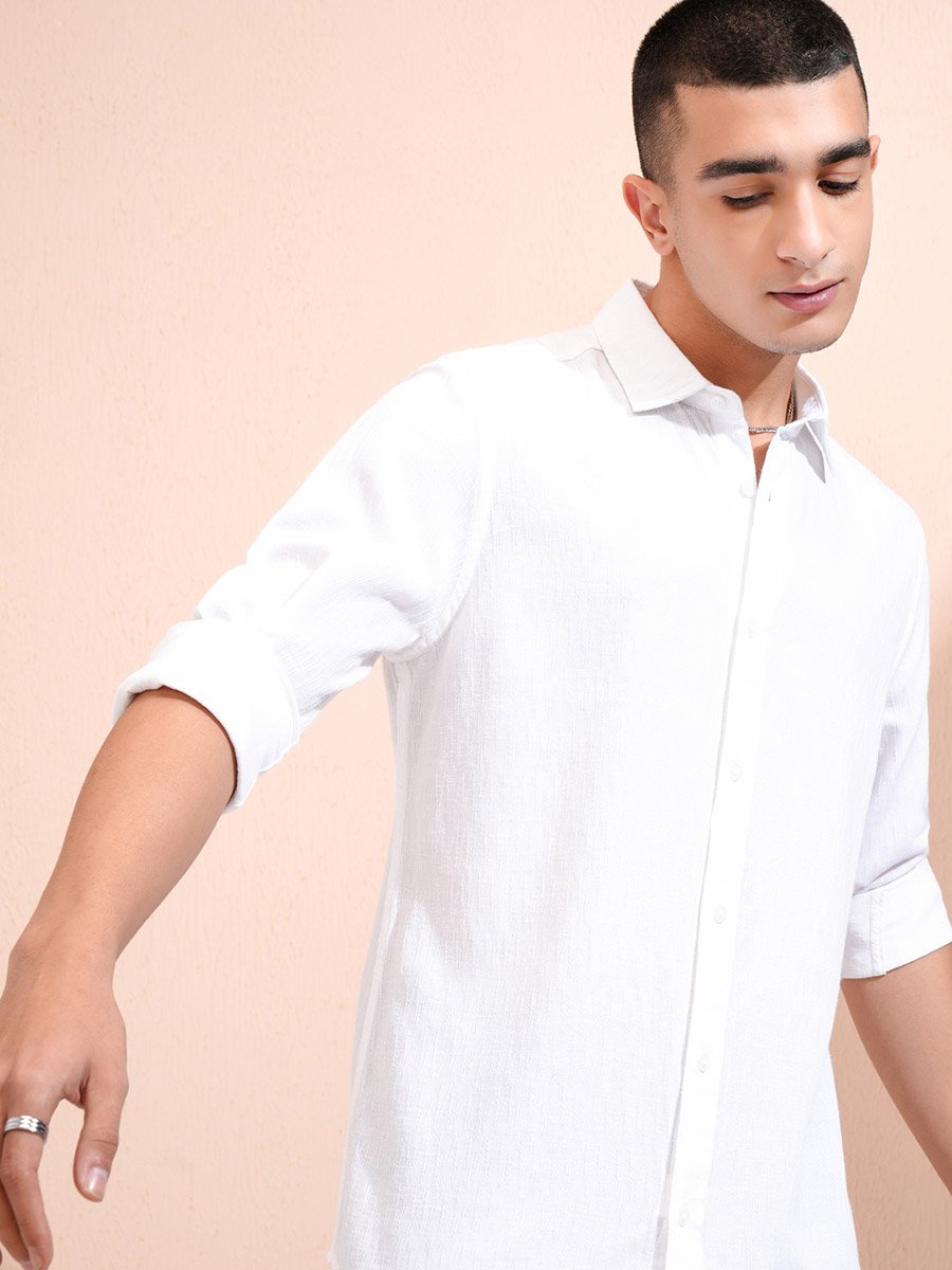 Solid Regular Fit Collared Shirt