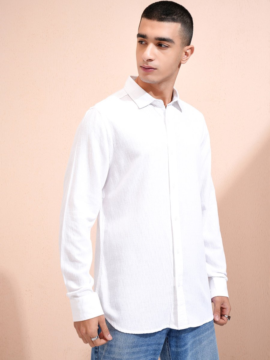 Solid Regular Fit Collared Shirt