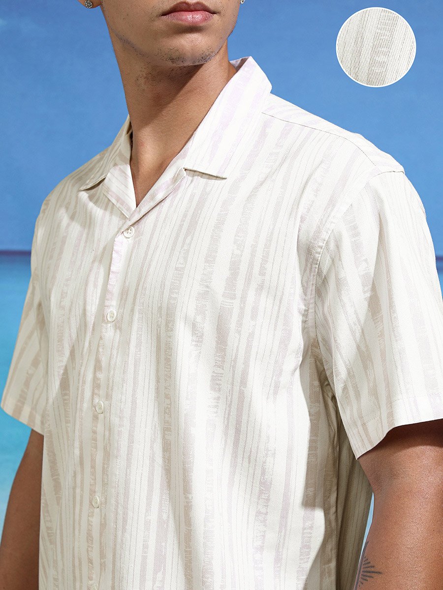 Relaxed Fit Striped Short Sleeve Shirt
