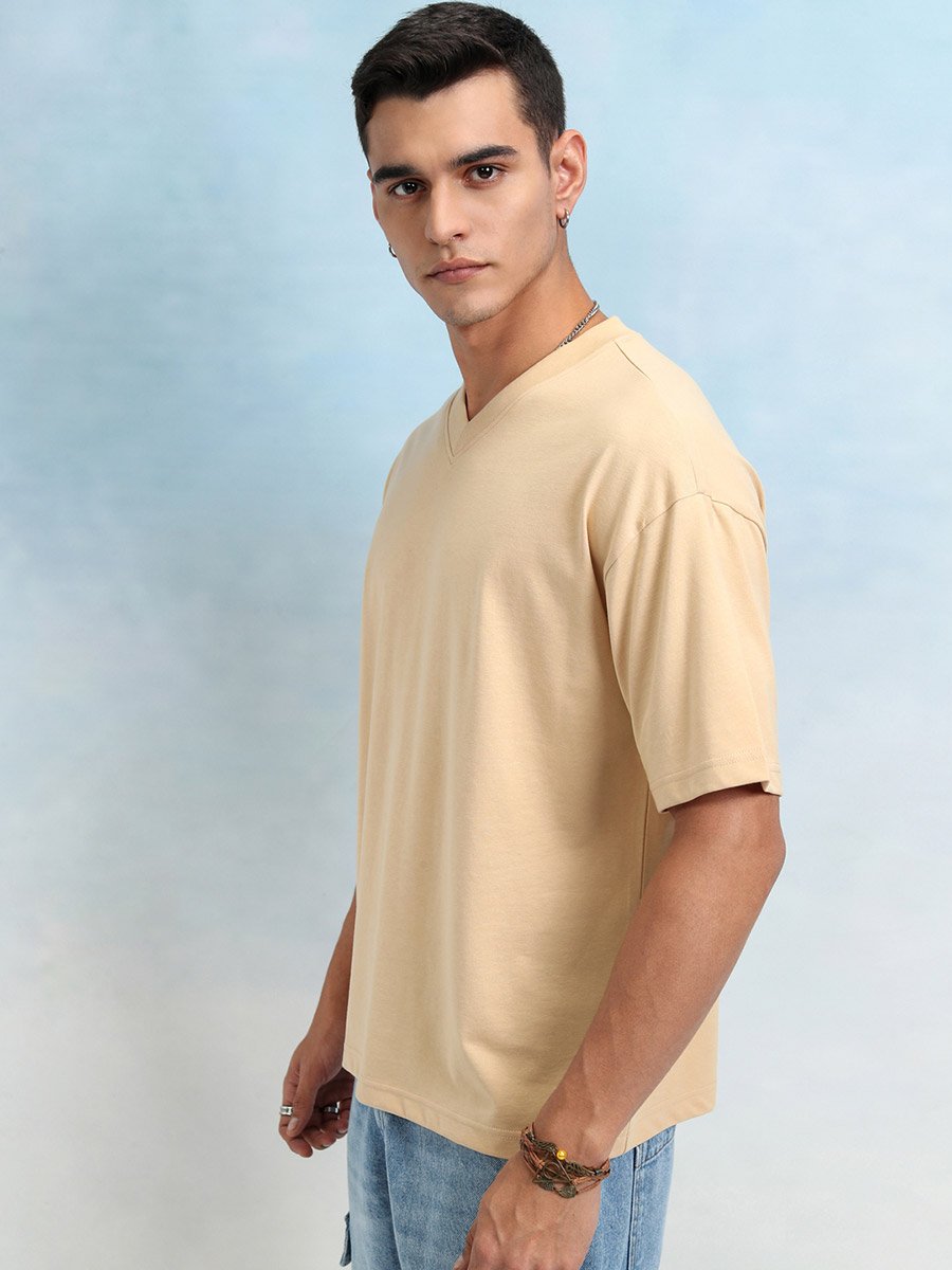 Solid Regular Fit V-Neck T-Shirt