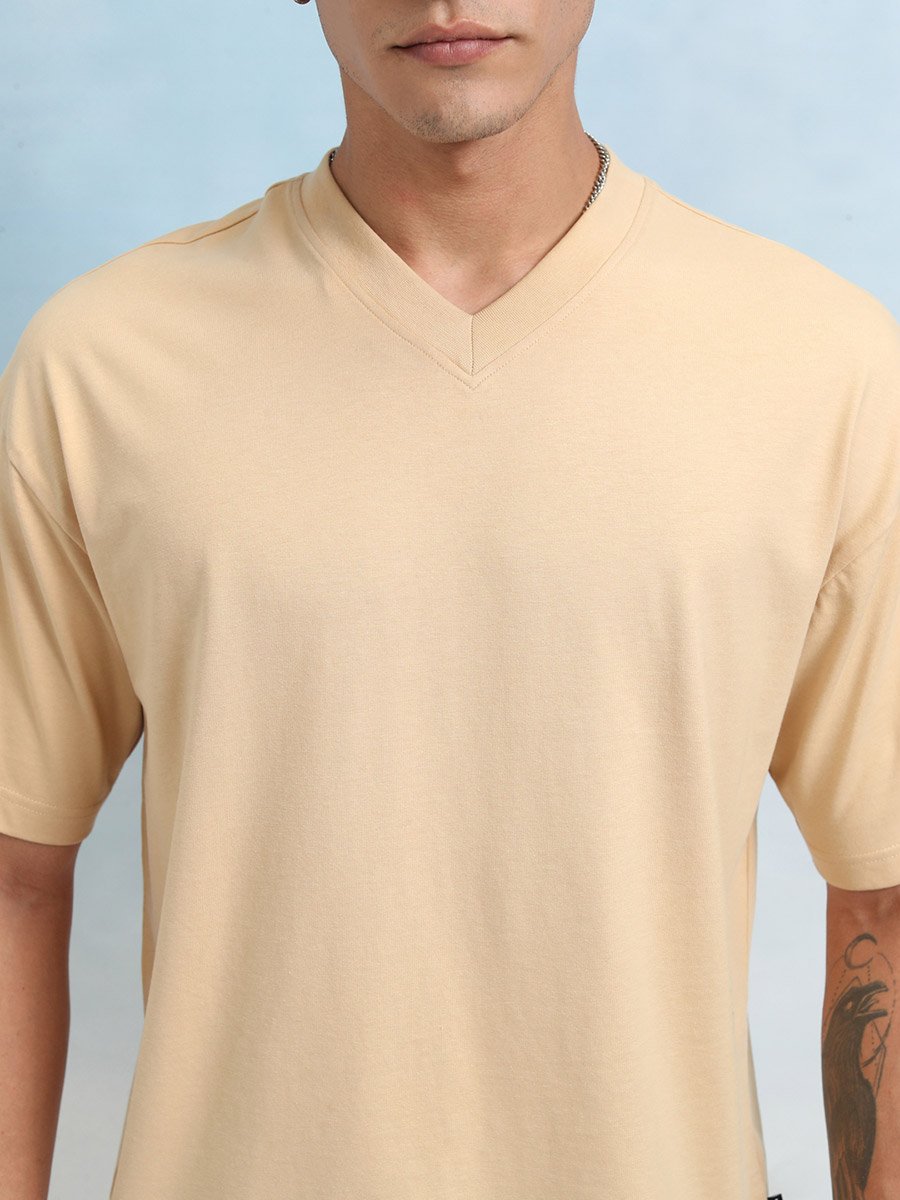 Solid Regular Fit V-Neck T-Shirt