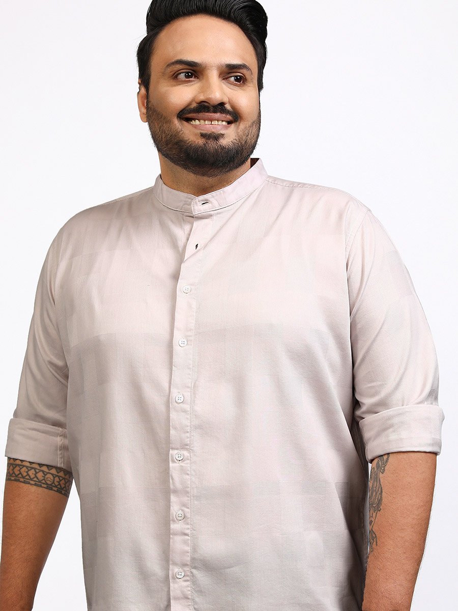 Plus Size Mandarin Collar Shirt