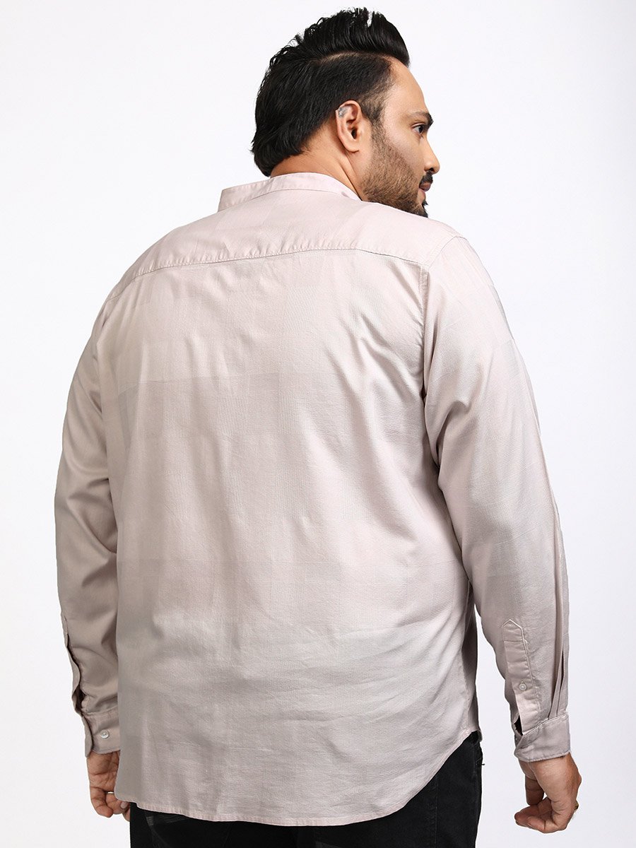 Plus Size Mandarin Collar Shirt