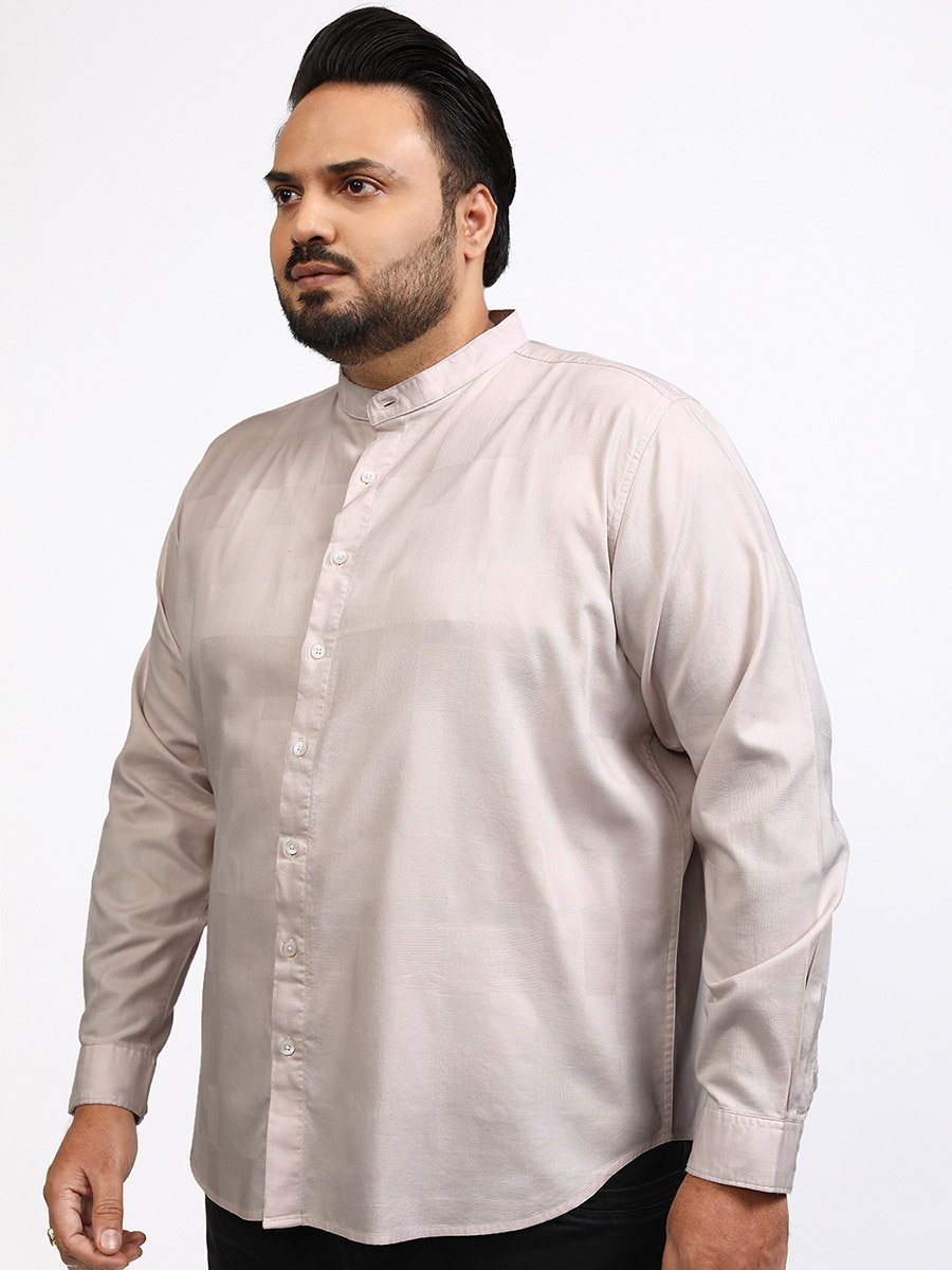 Plus Size Mandarin Collar Shirt
