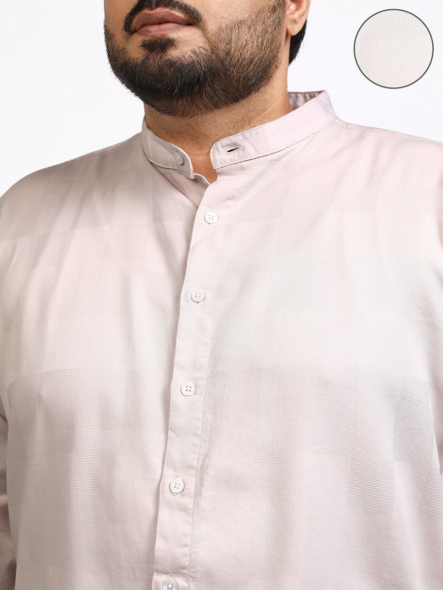 Plus Size Mandarin Collar Shirt