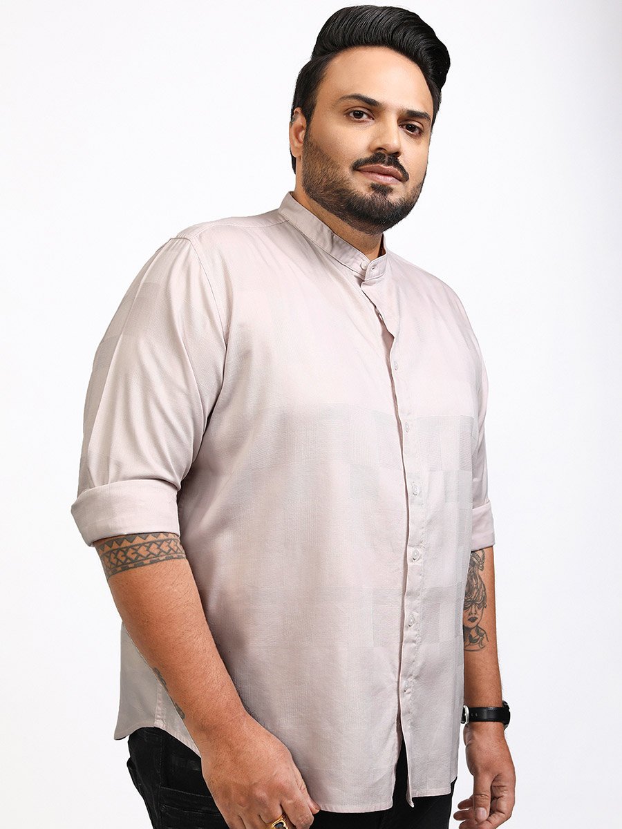 Plus Size Mandarin Collar Shirt
