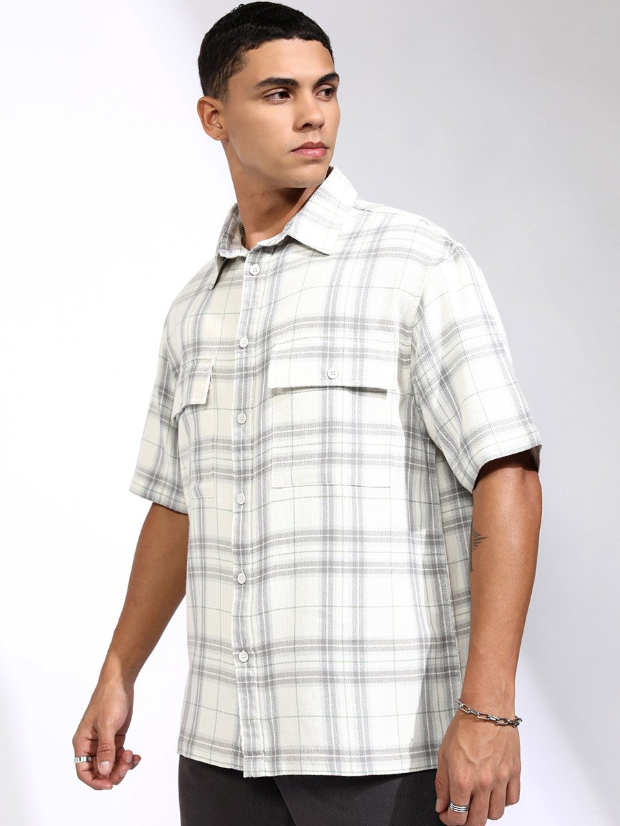 Checked Oversized Shirt with Pockets