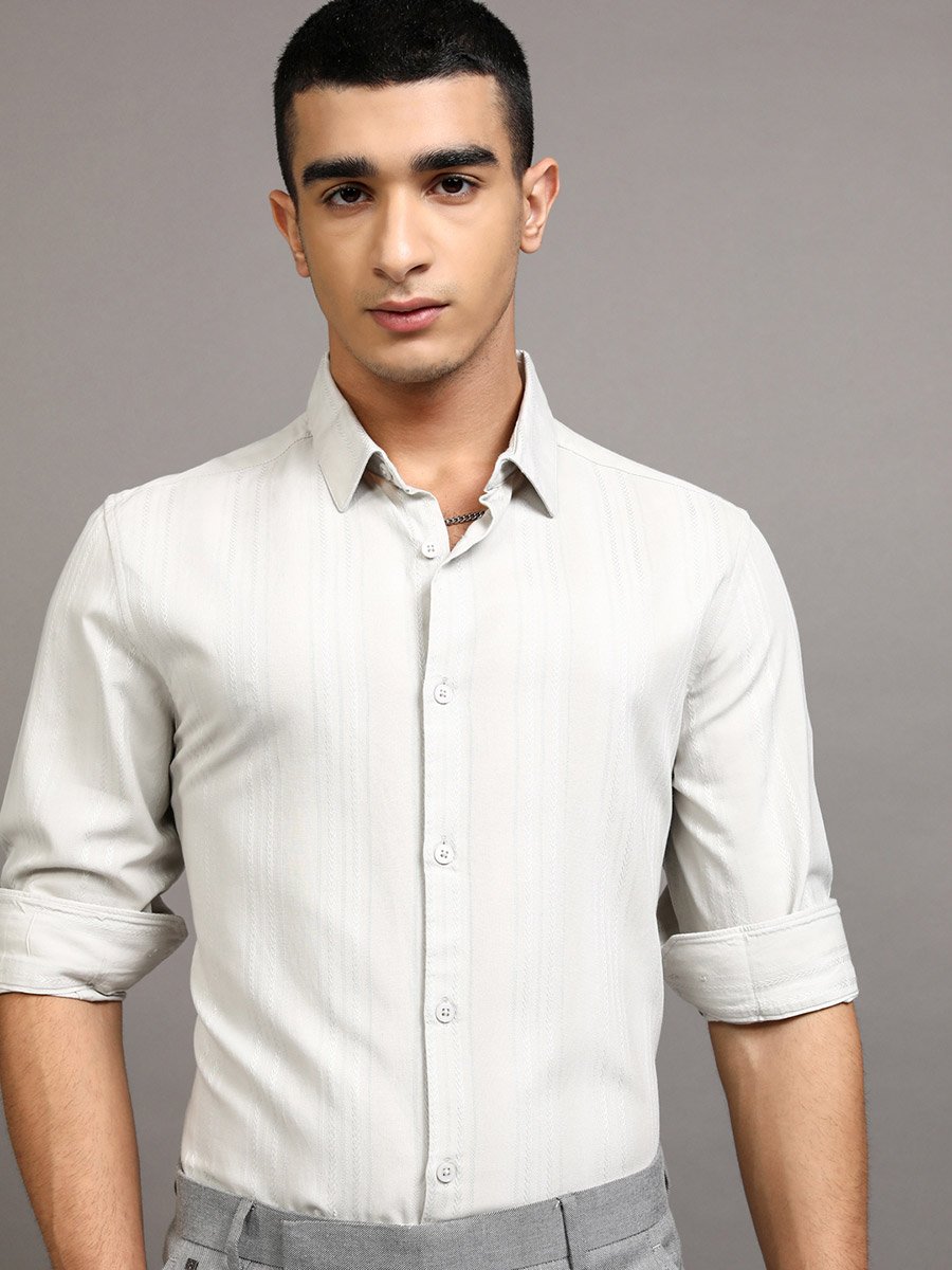 Slim Fit Striped Collared Shirt