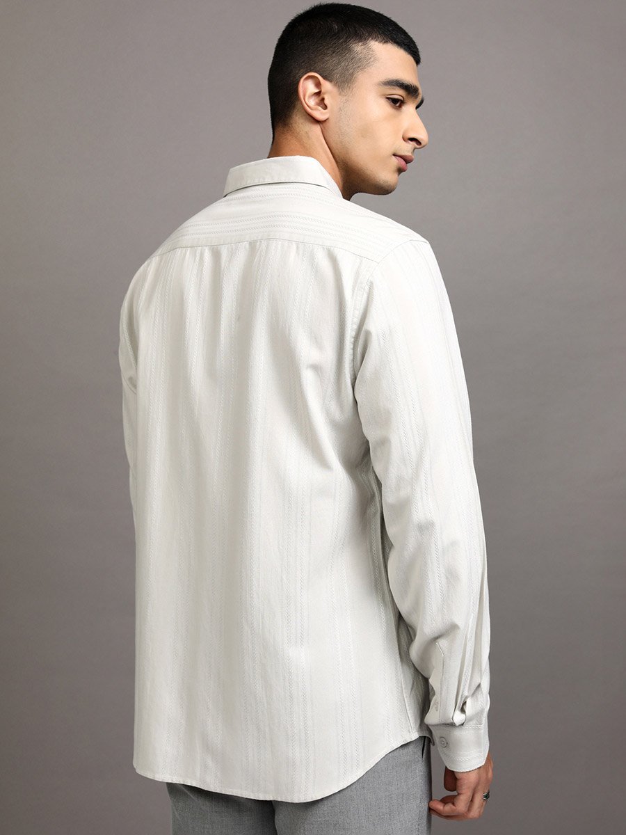 Slim Fit Striped Collared Shirt