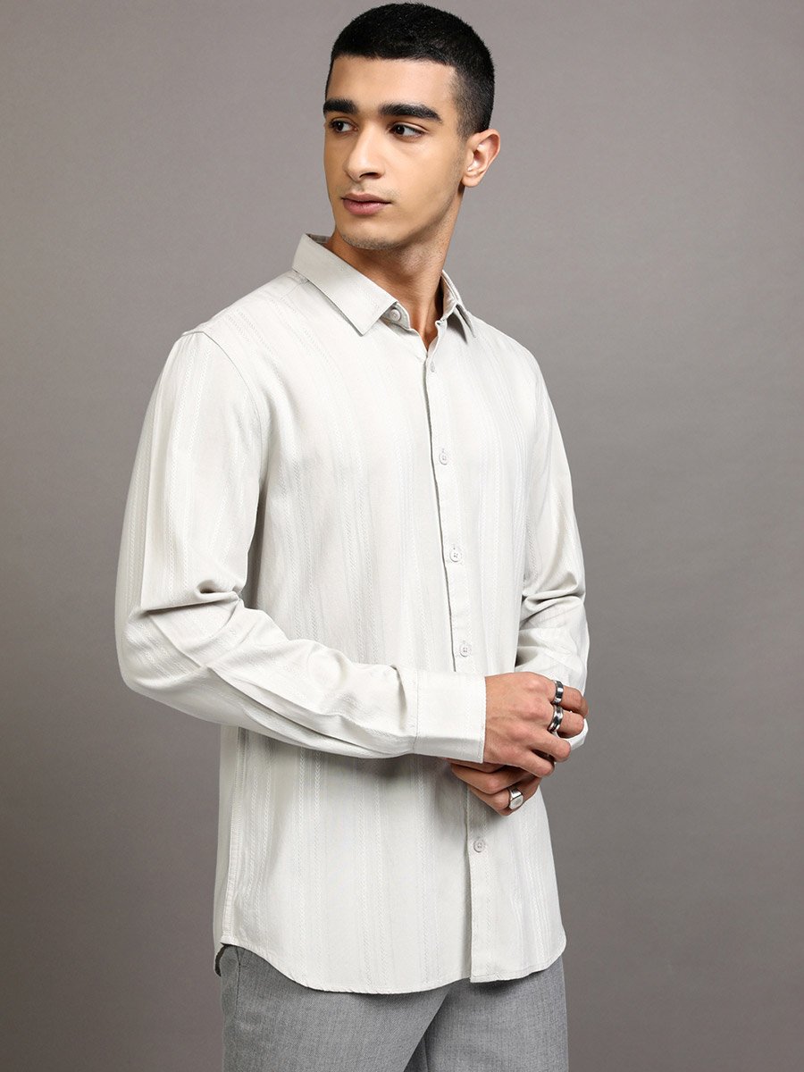 Slim Fit Striped Collared Shirt