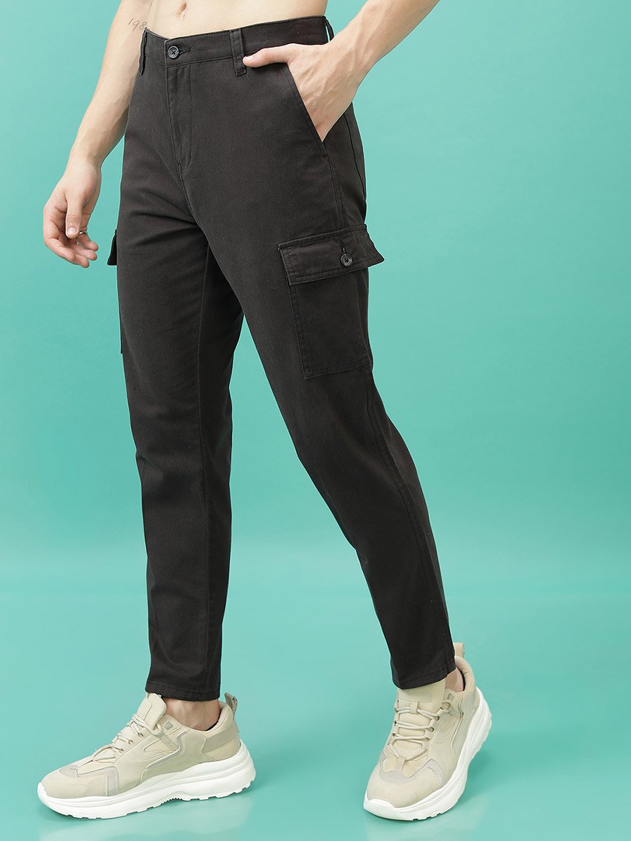 Mid Rise Regular Fit Trousers with Cargos Pockets