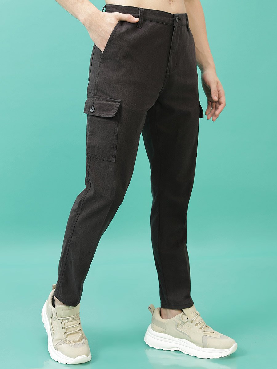Mid Rise Regular Fit Trousers with Cargos Pockets