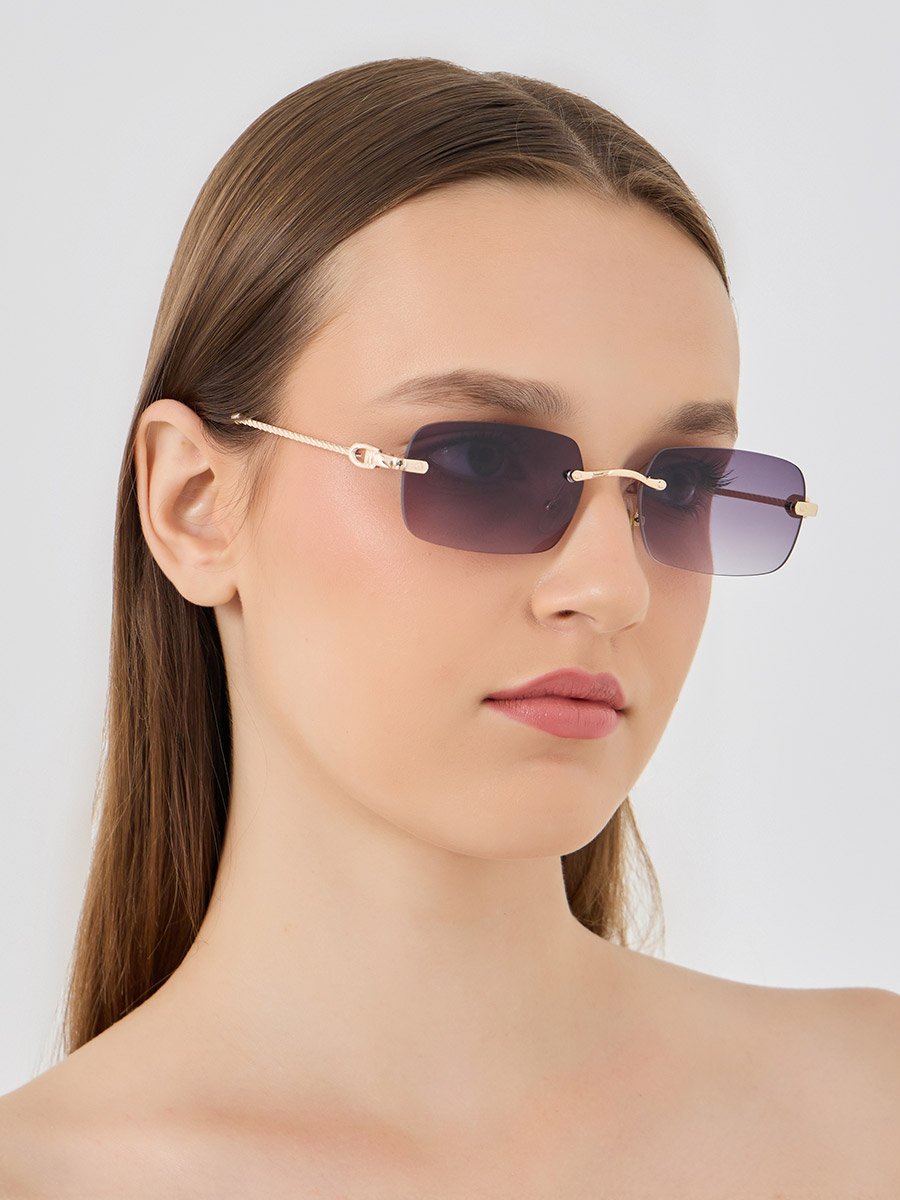 Rimless Polarized Rectangle Sunglasses