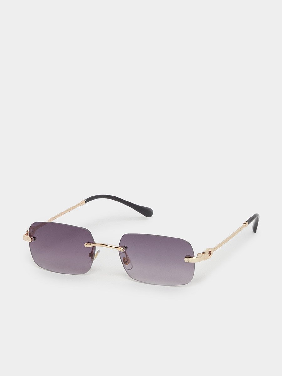 Rimless Polarized Rectangle Sunglasses
