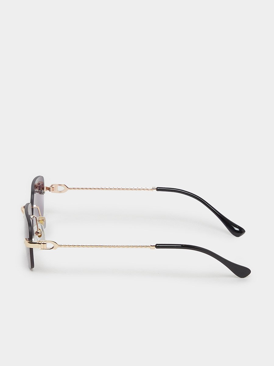 Rimless Polarized Rectangle Sunglasses