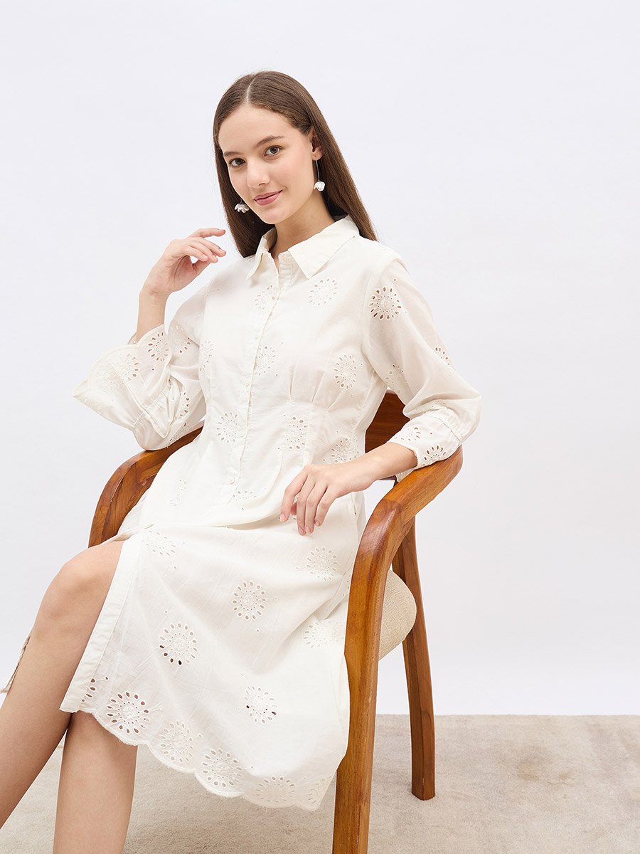 white shirt dress knee length Classic White Knee-Length Shirt Dress