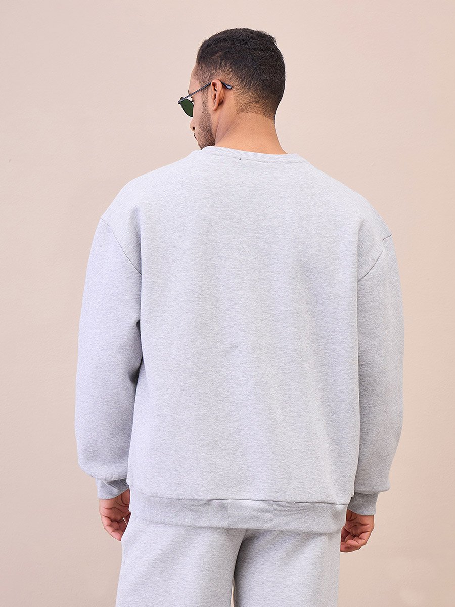 Embroidered Round Neck Oversize Sweatshirt