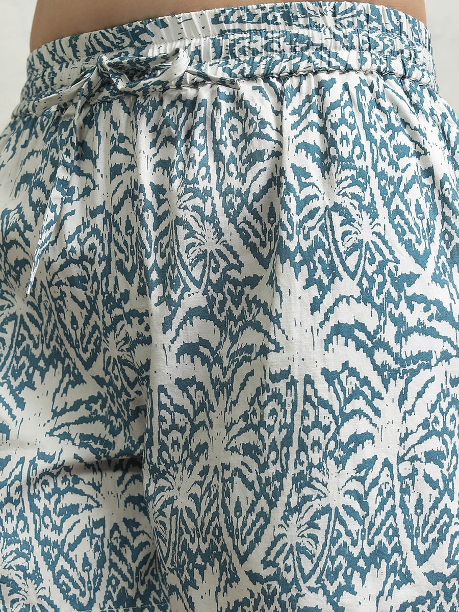 All-Over Floral Print Collared Cotton Shirt and Mid Rise Shorts Co-Ords