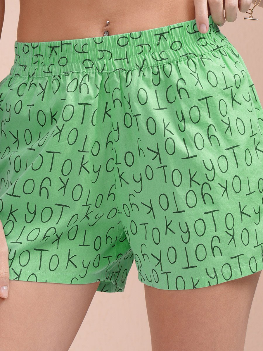 All-Over Print Collared Shirt with Mid Rise Shorts Co-Ords